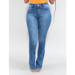 Calça Jeans Atacado Flare Feminina Revanche Marcheline Azul Frente