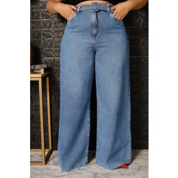 Calça Jeans Pantalona Com Cinto Curvy Atacado Feminina Revanche Esgaroth