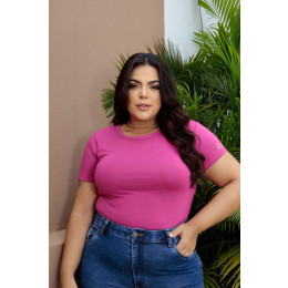 Blusa Baby Look Basica Curvy Atacado Feminina Revanche Zadar Preto